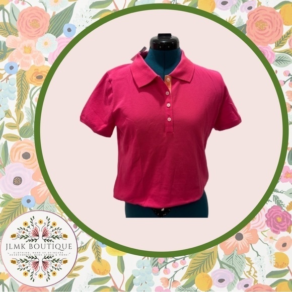 J. Crew PIQUE POLO - PINK NWT - Picture 1 of 6